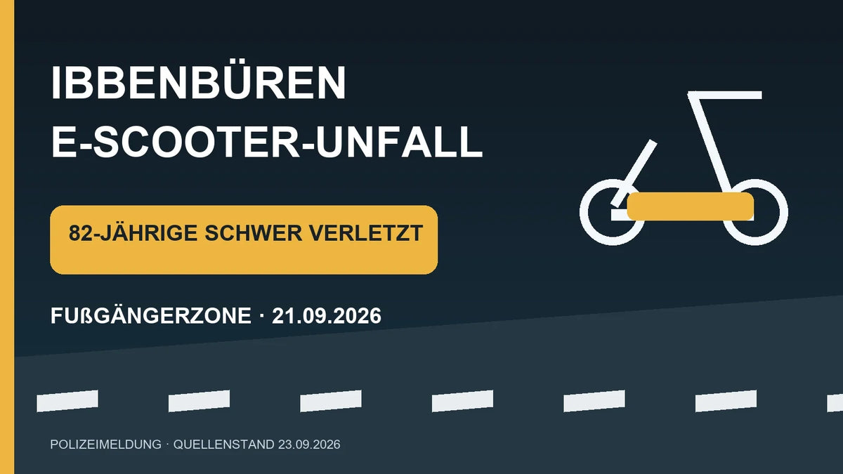 Redaktionelle Grafik zum E-Scooter-Unfall in Ibbenbüren: 82-Jährige in Fußgängerzone schwer verletzt