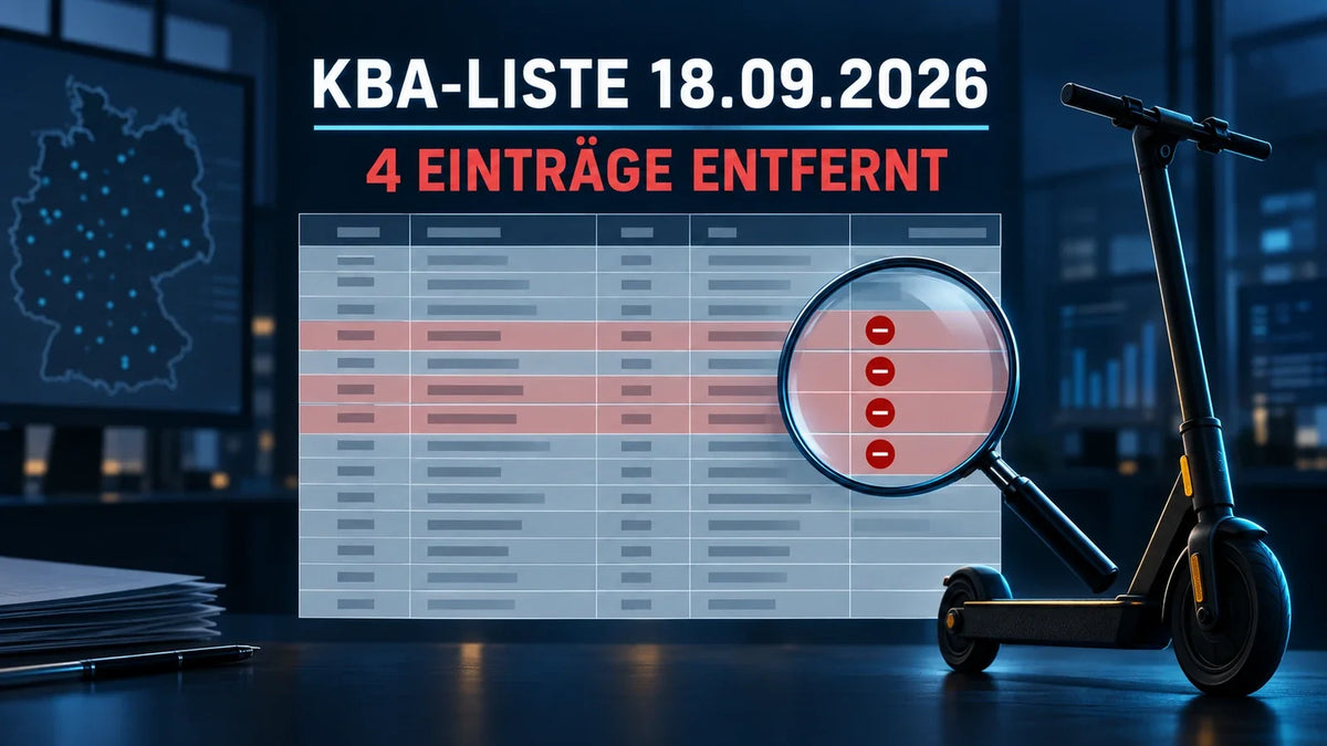 Redaktionelle Grafik zum KBA-Listenstand 18. September 2026 mit vier entfernten Einträgen