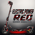 SEGWAY NINEBOT F3 / F3 PRO SKIN | ELECTRIC POWER RED – Studiofoto mit Licht in der Skinfarbe; Scooter und Beleuchtung separat erhältlich