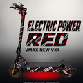VMAX NEW VX4 SKIN | ELECTRIC POWER RED – Studiofoto mit Licht in der Skinfarbe; Scooter und Beleuchtung separat erhältlich