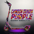 SEGWAY NINEBOT F3 / F3 PRO SKIN | CRIMSON DRAGON PURPLE – Studiofoto mit Licht in der Skinfarbe; Scooter und Beleuchtung separat erhältlich