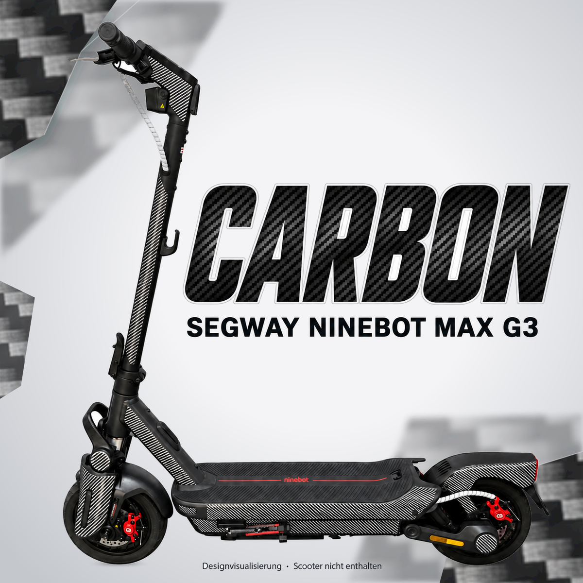 SEGWAY NINEBOT G3 SKIN | CARBON – Designvisualisierung am passenden Scooter. Scooter nicht enthalten.