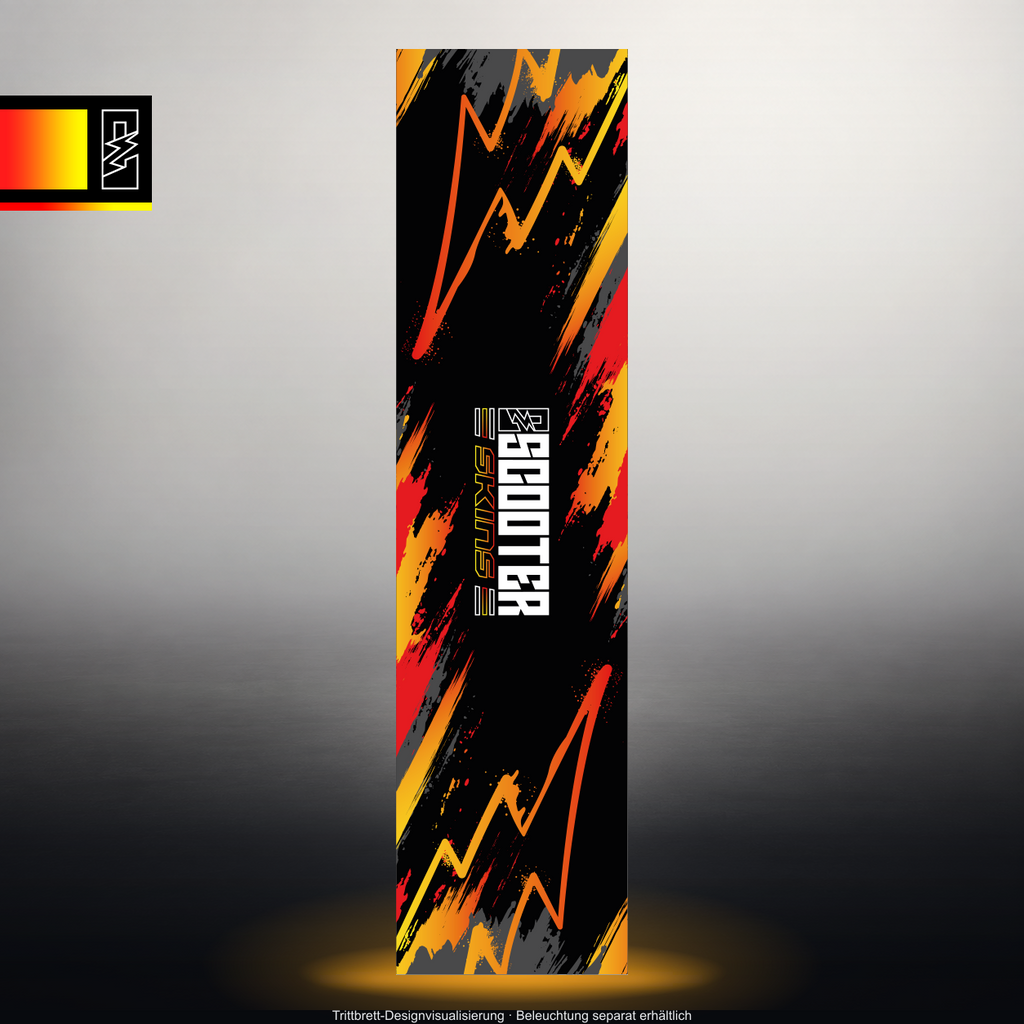 TRITTBRETT SKIN | VOLTAGE INFERNO – Originales Trittbrettmotiv im Studio-Look mit Licht in der Motivfarbe; Beleuchtung separat erhältlich