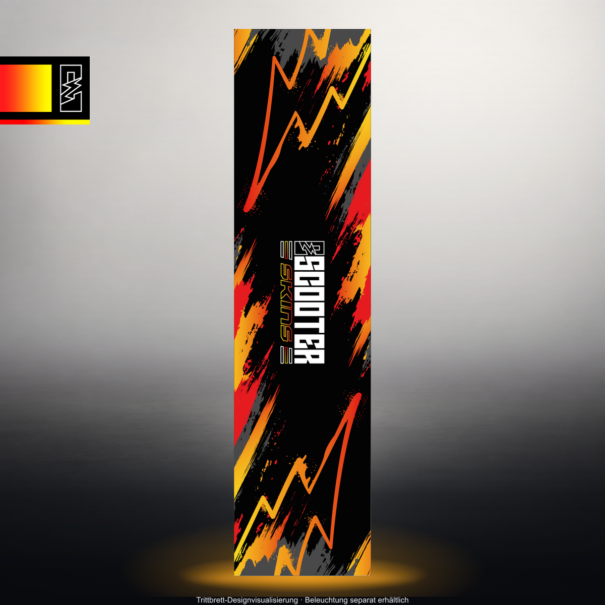 TRITTBRETT SKIN | VOLTAGE INFERNO – Originales Trittbrettmotiv im Studio-Look mit Licht in der Motivfarbe; Beleuchtung separat erhältlich
