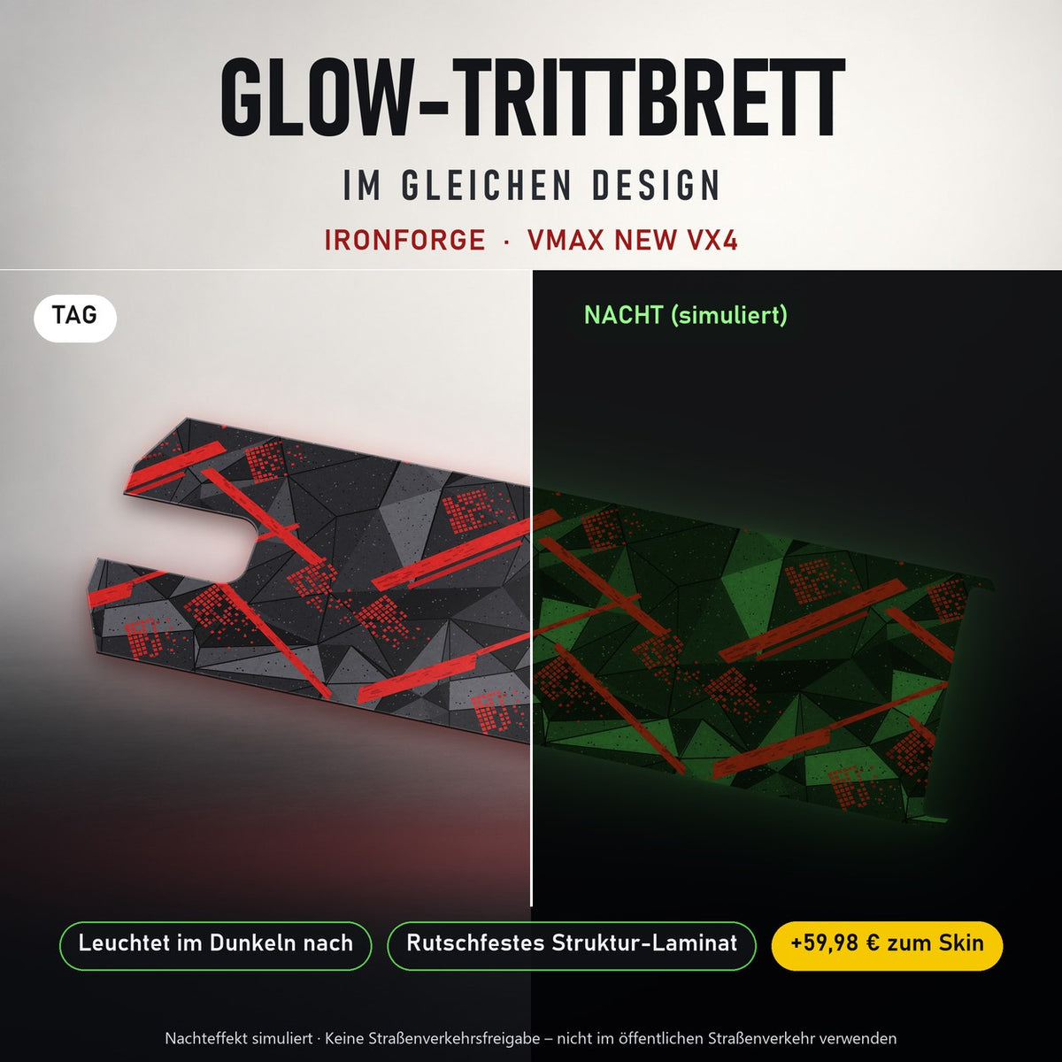 Glow-Trittbrett – IRONFORGE, Tag/Nacht