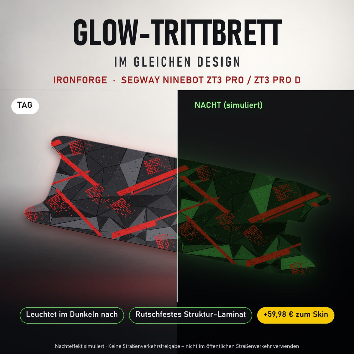 Glow-Trittbrett – IRONFORGE, Tag/Nacht