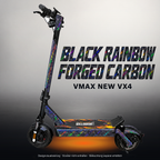 VMAX NEW VX4 SKIN | BLACK RAINBOW FORGED CARBON – Studiofoto mit Licht in der Skinfarbe; Scooter und Beleuchtung separat erhältlich
