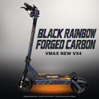 VMAX NEW VX4 SKIN | BLACK RAINBOW FORGED CARBON – Studiofoto mit Licht in der Skinfarbe; Scooter und Beleuchtung separat erhältlich