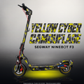 SEGWAY NINEBOT F3 / F3 PRO SKIN | YELLOW CYBER CAMOUFLAGE – Studiofoto mit Licht in der Skinfarbe; Scooter und Beleuchtung separat erhältlich