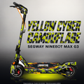 SEGWAY NINEBOT G3 / G3 D / G3 E SKIN | YELLOW CYBER CAMOUFLAGE – Studiofoto mit Licht in der Skinfarbe; Scooter und Beleuchtung separat erhältlich