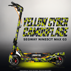 SEGWAY NINEBOT G3 / G3 D / G3 E SKIN | YELLOW CYBER CAMOUFLAGE – Studiofoto mit Licht in der Skinfarbe; Scooter und Beleuchtung separat erhältlich