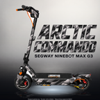SEGWAY NINEBOT G3 / G3 D / G3 E SKIN | ARCTIC COMMANDO – Studiofoto mit Licht in der Skinfarbe; Scooter und Beleuchtung separat erhältlich