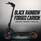 SEGWAY NINEBOT G3 / G3 D / G3 E SKIN | BLACK RAINBOW FORGED CARBON – Studiofoto mit Licht in der Skinfarbe; Scooter und Beleuchtung separat erhältlich