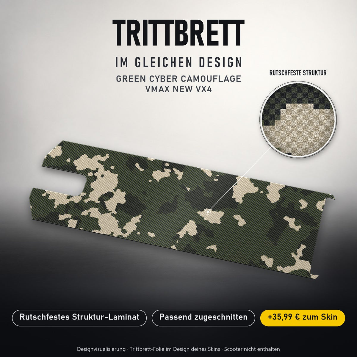 Trittbrett im gleichen Design – GREEN CYBER CAMOUFLAGE