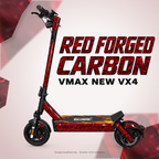 VMAX NEW VX4 SKIN | RED FORGED CARBON – Designvisualisierung am passenden Scooter. Scooter nicht enthalten.