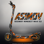 SEGWAY NINEBOT G2 MAX SKIN | ASIMOV – Studiofoto mit Licht in der Skinfarbe; Scooter und Beleuchtung separat erhältlich