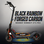 SEGWAY NINEBOT ZT3 PRO / ZT3 PRO D SKIN | BLACK RAINBOW FORGED CARBON – Studiofoto mit Licht in der Skinfarbe; Scooter und Beleuchtung separat erhältlich