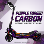 SEGWAY NINEBOT ZT3 SKIN | PURPLE FORGED CARBON – Designvisualisierung am passenden Scooter. Scooter nicht enthalten.