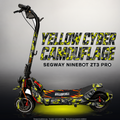 SEGWAY NINEBOT ZT3 PRO / ZT3 PRO D SKIN | YELLOW CYBER CAMOUFLAGE – Studiofoto mit Licht in der Skinfarbe; Scooter und Beleuchtung separat erhältlich