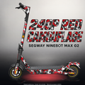 SEGWAY NINEBOT G2 MAX SKIN | 240P RED CAMOUFLAGE – Studiofoto mit Licht in der Skinfarbe; Scooter und Beleuchtung separat erhältlich
