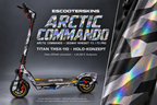 SEGWAY NINEBOT F3 / F3 PRO SKIN | ARCTIC COMMANDO – Holo-Effekt simuliert; +24,99 EUR Aufpreis. Digitale Materialsimulation, keine physische Druckprobe. Nur Body-Skin; Trittbrett und Felgenaufkleber separat; Scooter nicht enthalten.
