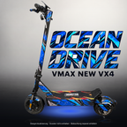 VMAX NEW VX4 SKIN | OCEAN DRIVE – Studiofoto mit Licht in der Skinfarbe; Scooter und Beleuchtung separat erhältlich