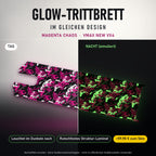 Glow-Trittbrett – MAGENTA CHAOS, Tag/Nacht