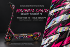 SEGWAY NINEBOT F3 / F3 PRO SKIN | MAGENTA CHAOS – Holo-Effekt simuliert; +24,99 EUR Aufpreis. Digitale Materialsimulation, keine physische Druckprobe. Nur Body-Skin; Trittbrett und Felgenaufkleber separat; Scooter nicht enthalten.