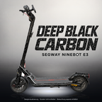 SEGWAY NINEBOT E3 / E3 PRO SKIN | DEEP BLACK CARBON – Studiofoto mit Licht in der Skinfarbe; Scooter und Beleuchtung separat erhältlich