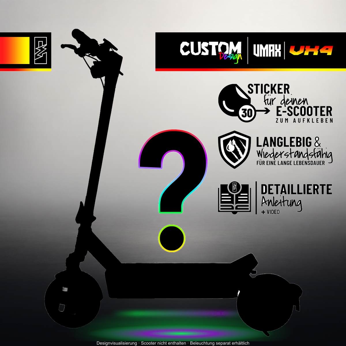 VMAX NEW VX4 SKIN | CUSTOM – Originale Custom-Design-Silhouette im Studio-Look mit mehrfarbigem Licht; Beleuchtung separat erhältlich