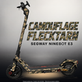 SEGWAY NINEBOT E3 / E3 PRO SKIN | CAMOUFLAGE FLECKTARN – Studiofoto mit Licht in der Skinfarbe; Scooter und Beleuchtung separat erhältlich
