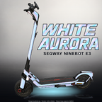 SEGWAY NINEBOT E3 / E3 PRO SKIN | WHITE AURORA – Studiofoto mit Licht in der Skinfarbe; Scooter und Beleuchtung separat erhältlich