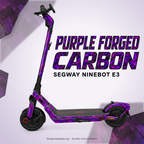 SEGWAY NINEBOT E3 SKIN | PURPLE FORGED CARBON – Designvisualisierung am passenden Scooter. Scooter nicht enthalten.