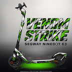 SEGWAY NINEBOT E3 / E3 PRO SKIN | VENOM STRIKE – Studiofoto mit Licht in der Skinfarbe; Scooter und Beleuchtung separat erhältlich