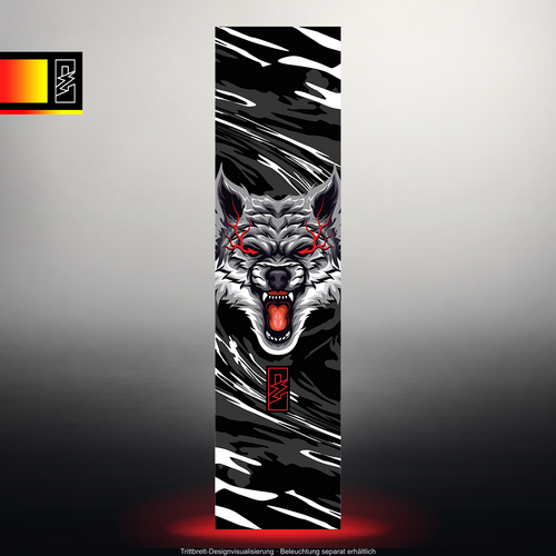 TRITTBRETT SKIN | WOLF – Originales Trittbrettmotiv im Studio-Look mit Licht in der Motivfarbe; Beleuchtung separat erhältlich
