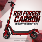 SEGWAY NINEBOT GT3 SKIN | RED FORGED CARBON – Designvisualisierung am passenden Scooter. Scooter nicht enthalten.