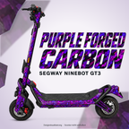 SEGWAY NINEBOT GT3 SKIN | PURPLE FORGED CARBON – Designvisualisierung am passenden Scooter. Scooter nicht enthalten.