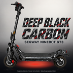 SEGWAY NINEBOT GT3 SKIN | DEEP BLACK CARBON – Studiofoto mit Licht in der Skinfarbe; Scooter und Beleuchtung separat erhältlich