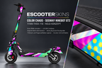 SEGWAY NINEBOT GT3 SKIN | COLOR CHAOS – Holo-Effekt simuliert; +24,99 EUR Aufpreis. Digitale Materialsimulation, keine physische Druckprobe. Nur Body-Skin; Trittbrett und Felgenaufkleber separat; Scooter nicht enthalten.