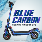SEGWAY NINEBOT GT3 SKIN | BLUE CARBON – Designvisualisierung am passenden Scooter. Scooter nicht enthalten.