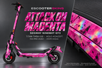 SEGWAY NINEBOT GT3 SKIN | ATTACK ON MAGENTA – Holo-Effekt simuliert; +24,99 EUR Aufpreis. Digitale Materialsimulation, keine physische Druckprobe. Nur Body-Skin; Trittbrett und Felgenaufkleber separat; Scooter nicht enthalten.