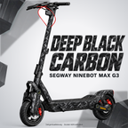SEGWAY NINEBOT G3 SKIN | DEEP BLACK CARBON – Designvisualisierung am passenden Scooter. Scooter nicht enthalten.