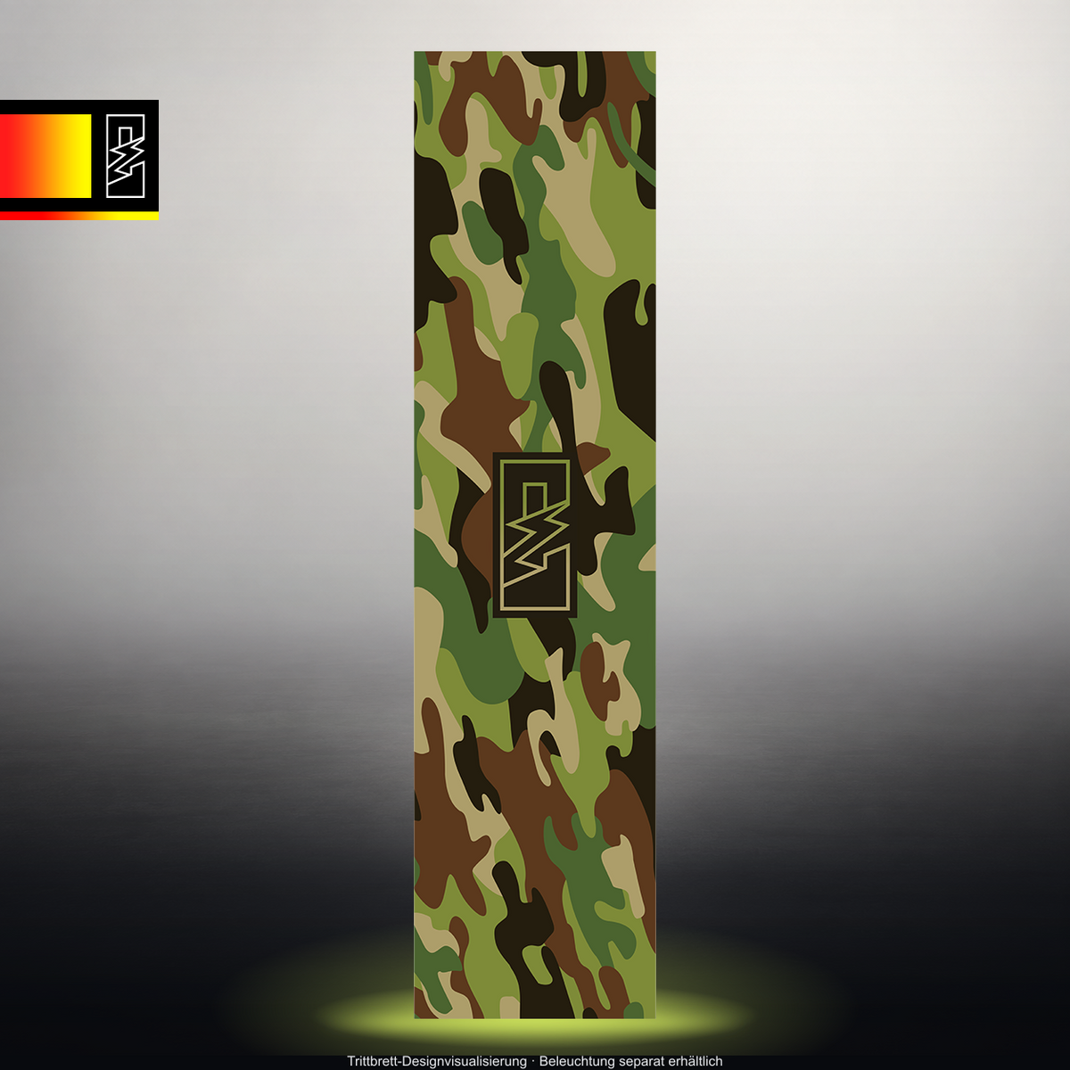 TRITTBRETT SKIN | CAMOUFLAGE – Originales Trittbrettmotiv im Studio-Look mit Licht in der Motivfarbe; Beleuchtung separat erhältlich