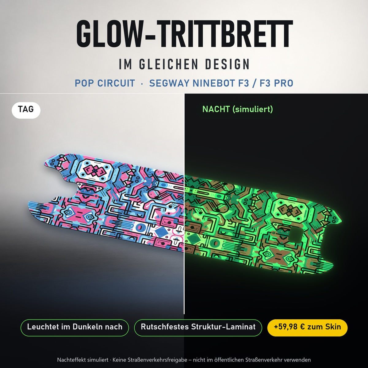 Glow-Trittbrett – POP CIRCUIT, Tag/Nacht