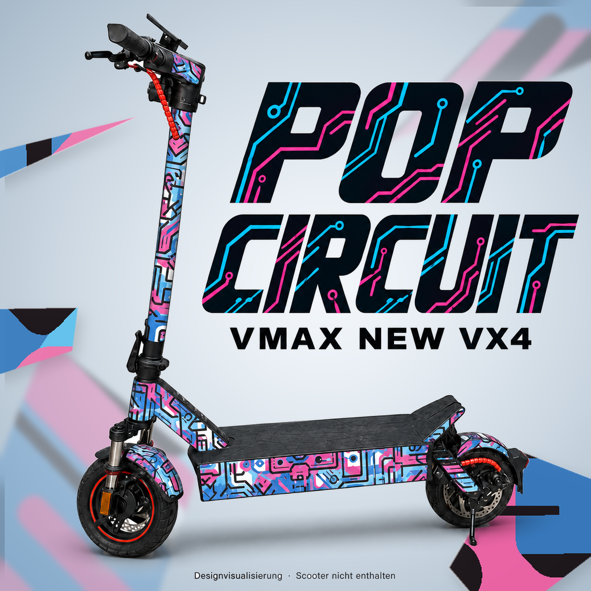 VMAX NEW VX4 SKIN | POP CIRCUIT – Designvisualisierung am passenden Scooter. Scooter nicht enthalten.