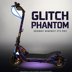SEGWAY NINEBOT ZT3 PRO / ZT3 PRO D SKIN | GLITCH PHANTOM – Designvisualisierung im Studio-Look mit Licht in der Skinfarbe; Scooter nicht enthalten, Beleuchtung separat erhältlich