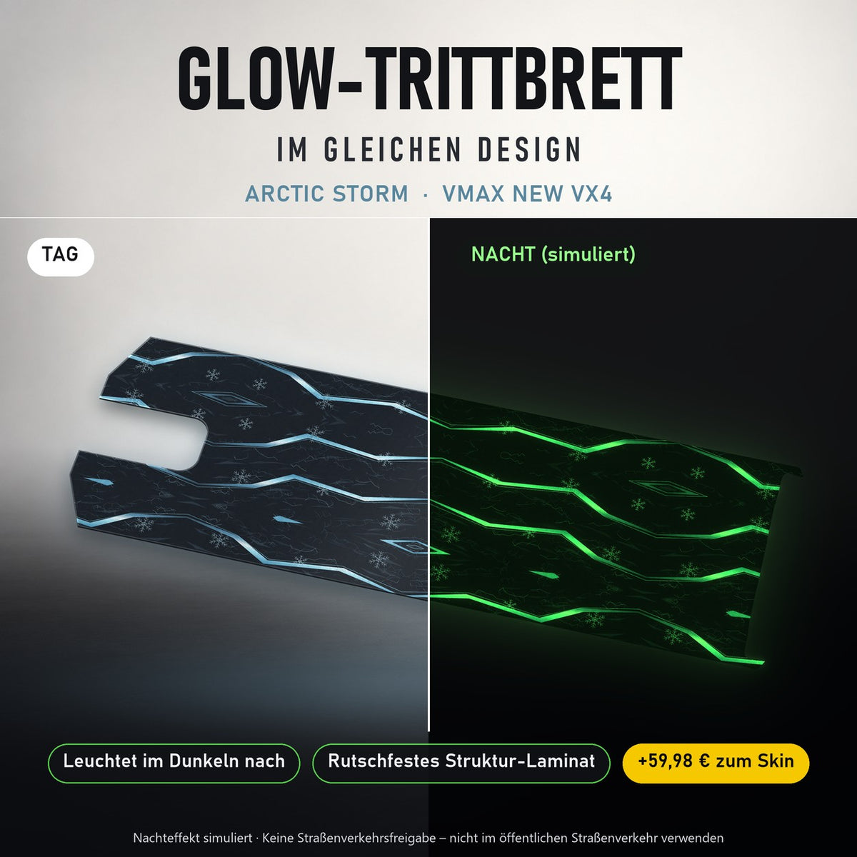 Glow-Trittbrett – ARCTIC STORM, Tag/Nacht