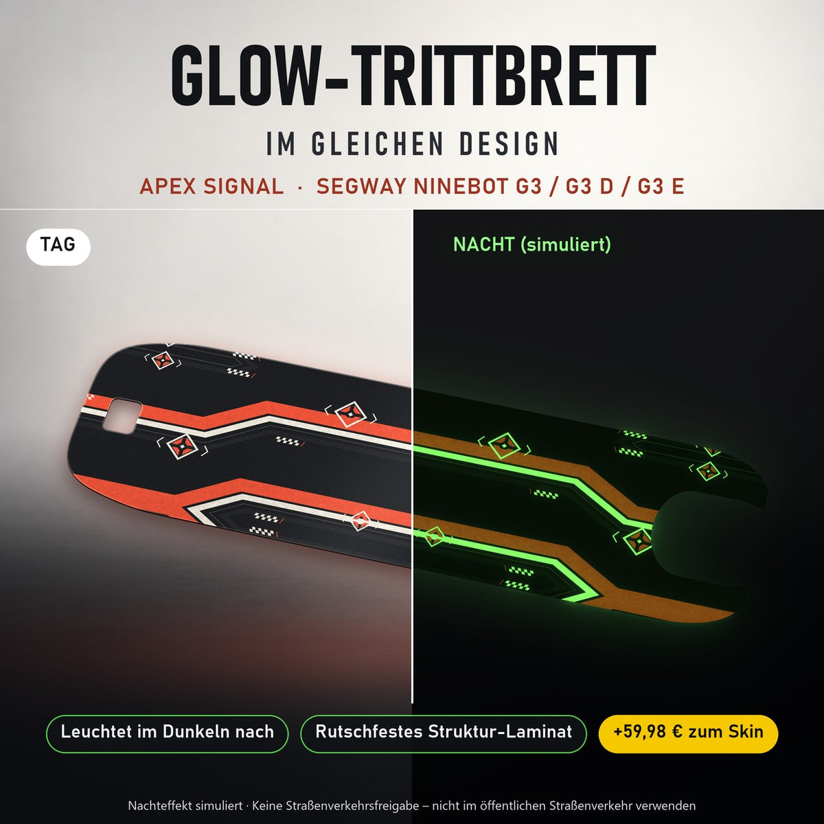 Glow-Trittbrett – APEX SIGNAL, Tag/Nacht