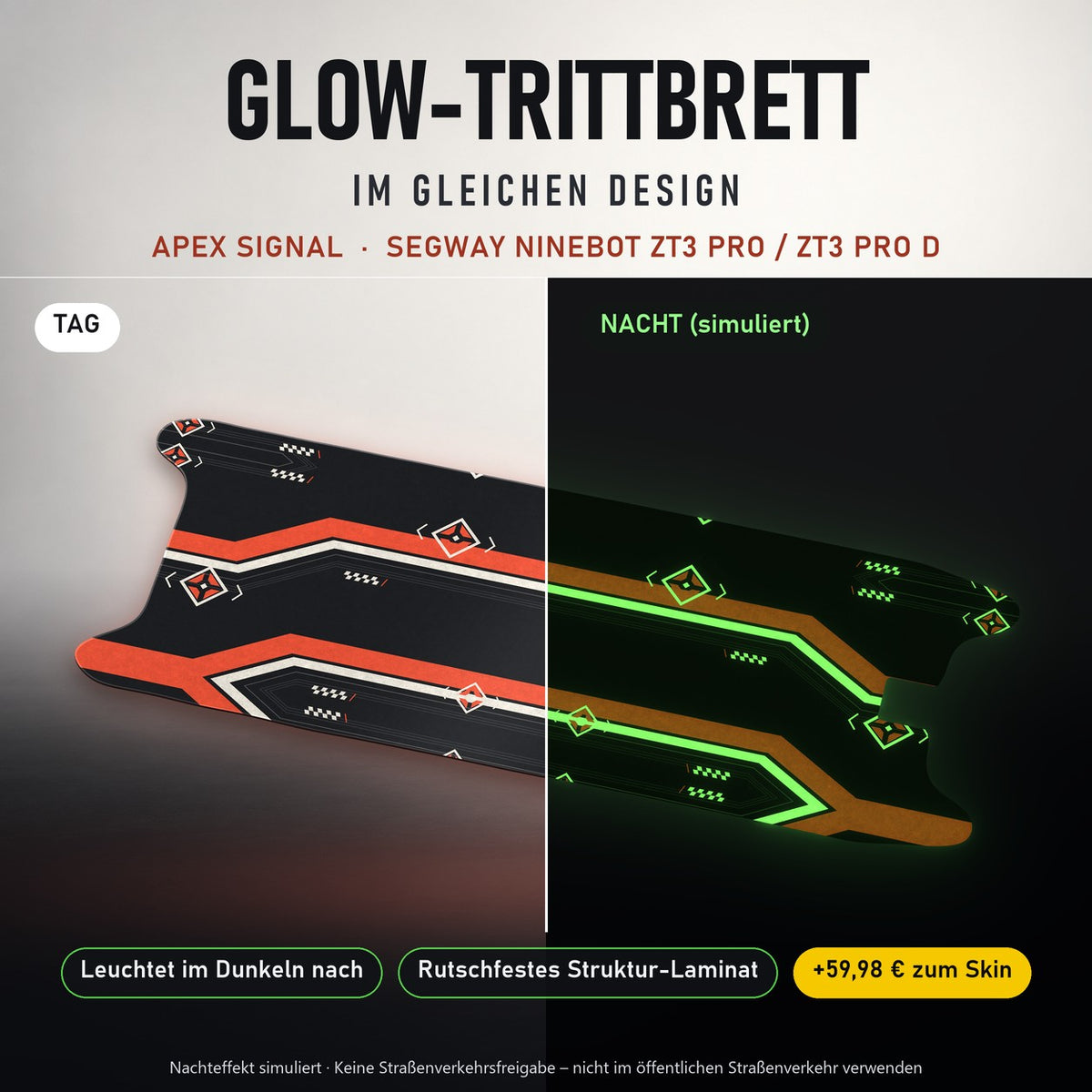 Glow-Trittbrett – APEX SIGNAL, Tag/Nacht