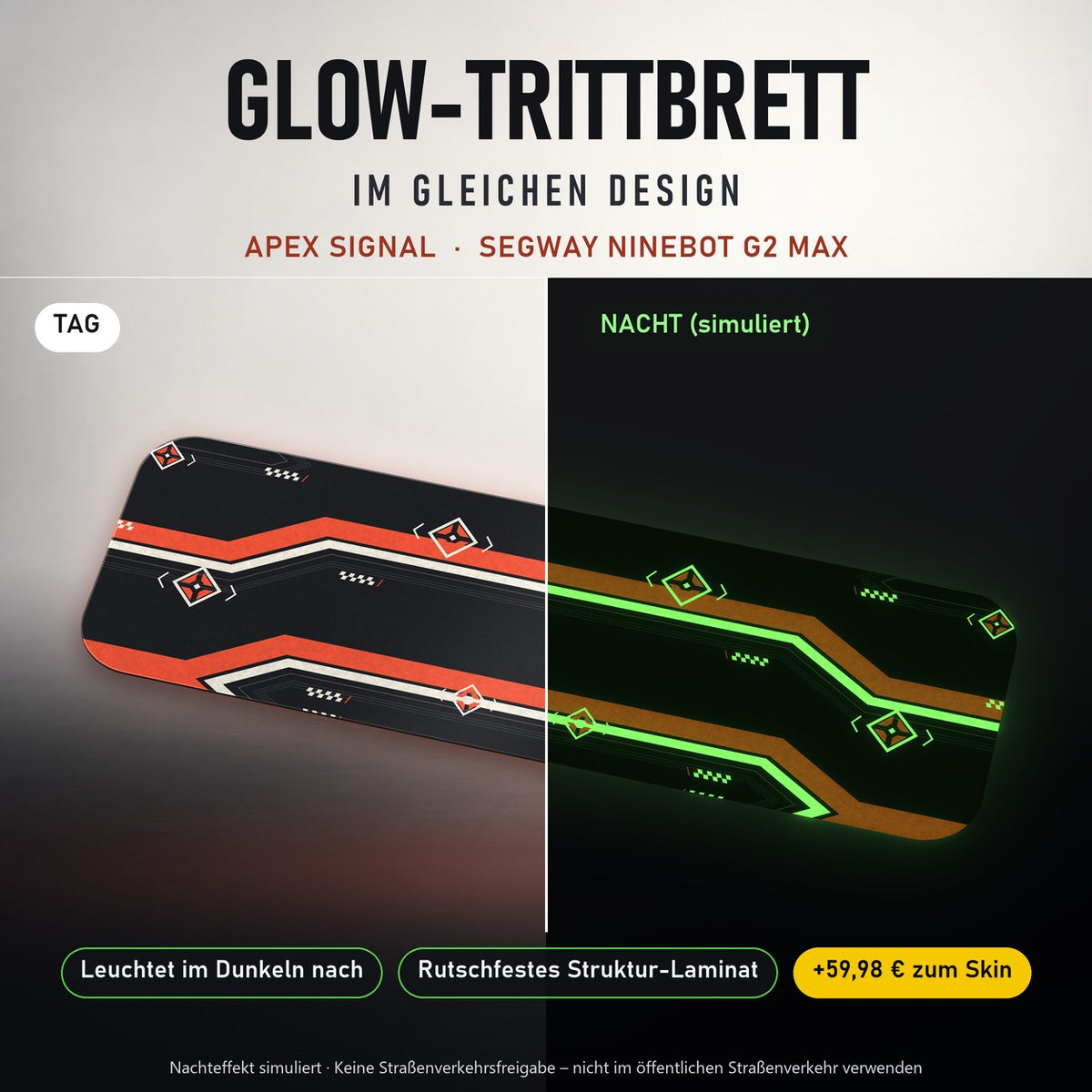 Glow-Trittbrett – APEX SIGNAL, Tag/Nacht